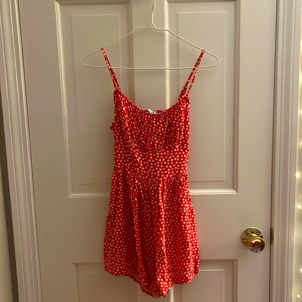 Red romper from Hollister